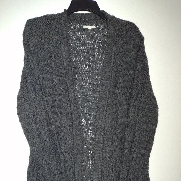 Maurices Open Drape Crochet Cardigan Sweater Medium - Picture 2 of 6